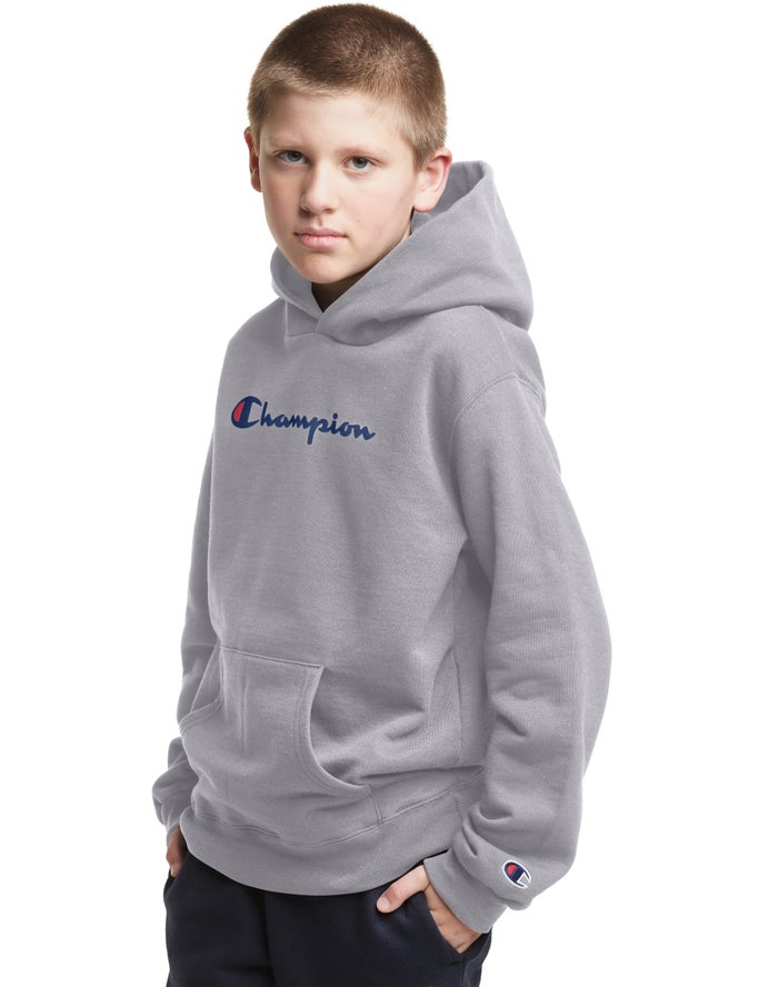 Sudadera Con Capucha Champion Niña - Pullover Script Logo ( Gris ) 8149325-RA